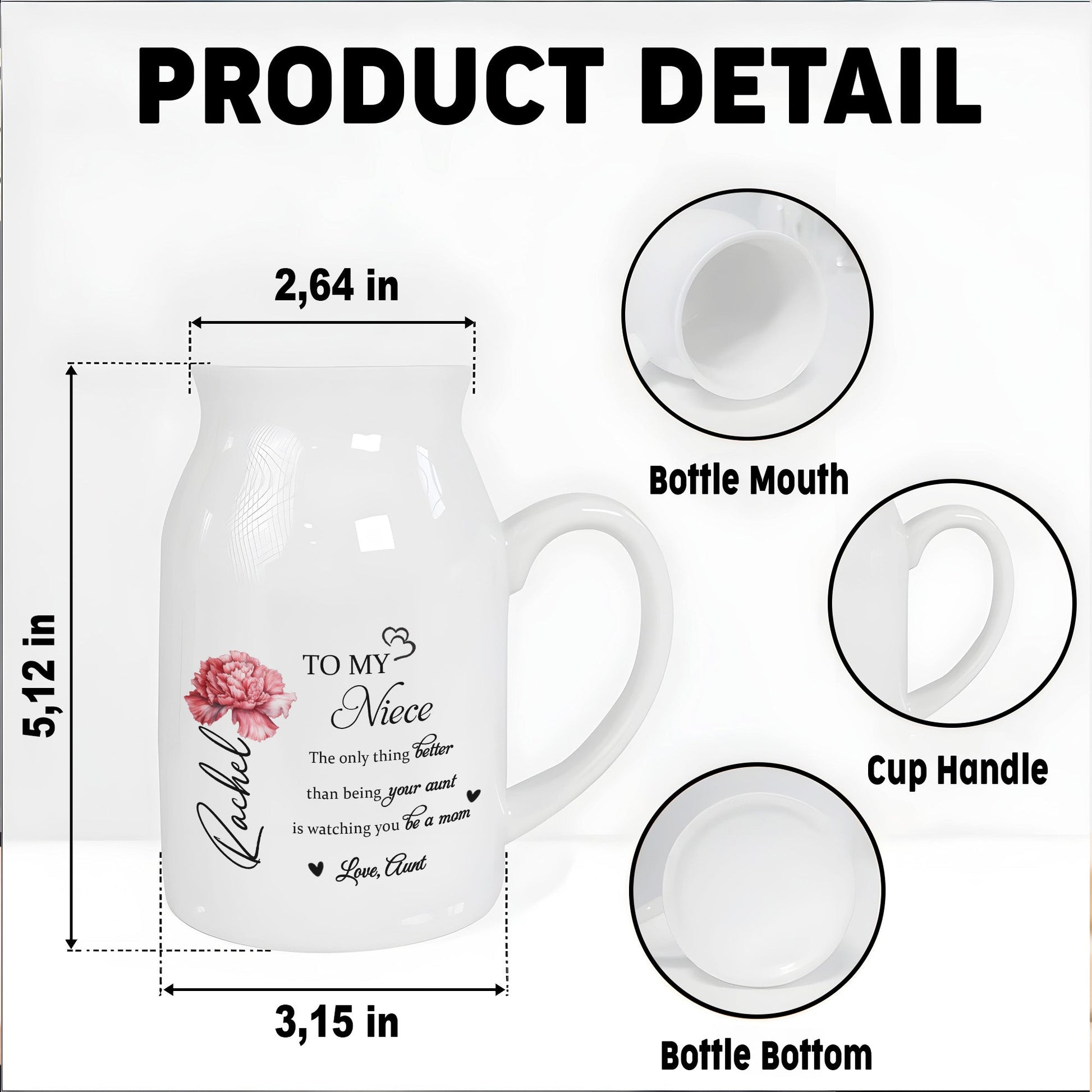 To My Niece, The Only Thing Better, Flowers - Personalized Ceramic Flower Vase
