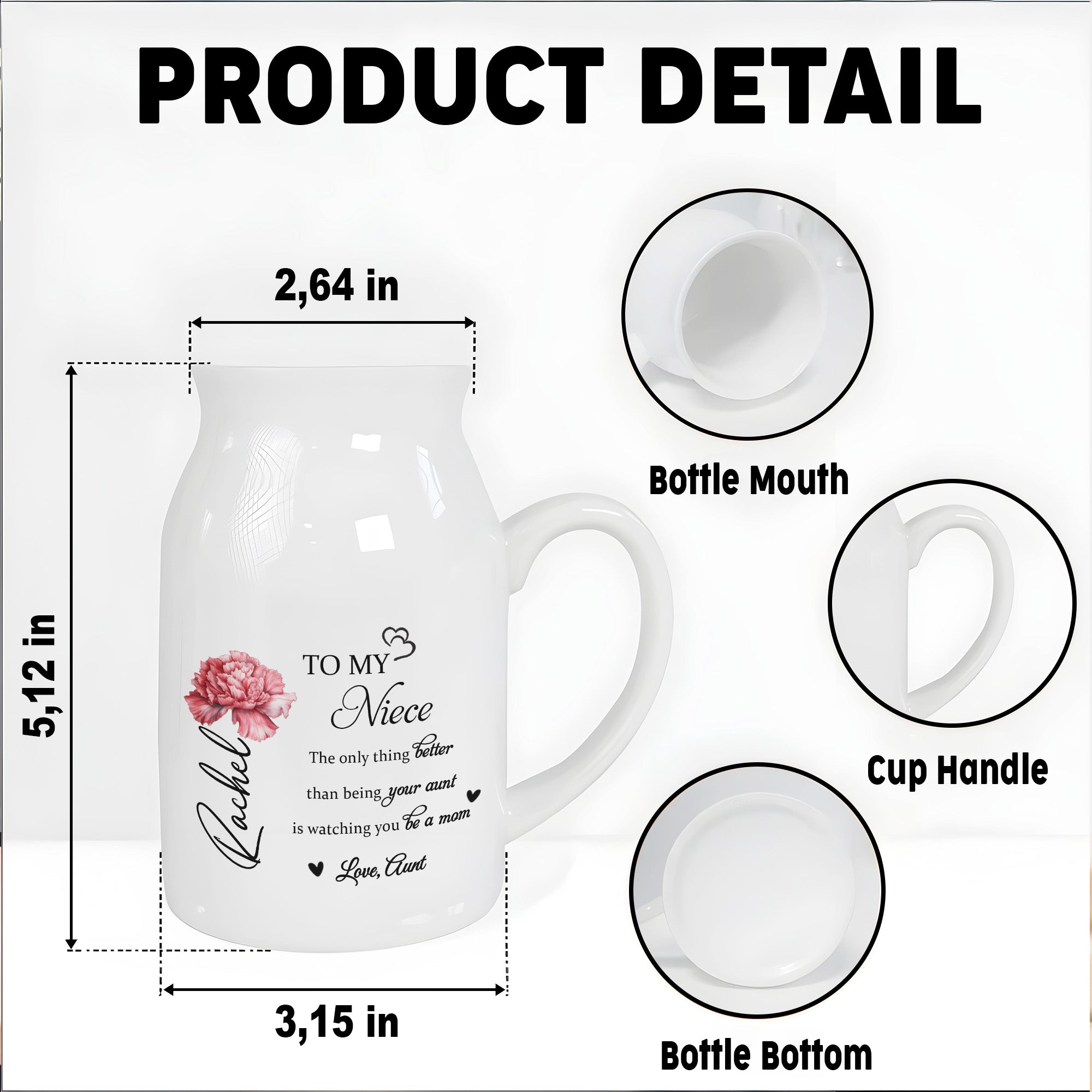 To My Niece, The Only Thing Better, Flowers - Personalized Ceramic Flower Vase