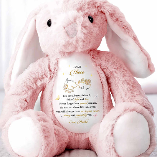 To My Niece, You Are A Beautiful Soul - Personalized Stuffed Bunny - NCE036_BUN