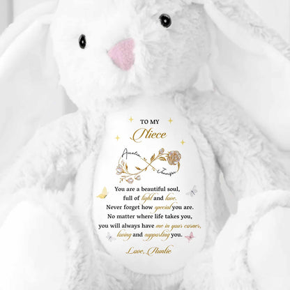 To My Niece, You Are A Beautiful Soul - Personalized Stuffed Bunny - NCE036_BUN