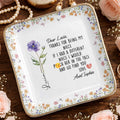 Thanks For Being My Niece Funny Message With Purple Flower - Personalized Custom Jewelry Dish, Ceramic Dish, Square Shape - NCE043_SCRF