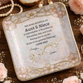 The Bond Between An Aunt And Niece Unbreakable Flowers - Personalized Custom Jewelry Dish, Ceramic Dish, Square Shape - NCE051_SCRF