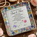 The Bond Between An Aunt And Niece Unbreakable With Birth Month Flowers - Personalized Custom Jewelry Dish, Ceramic Dish, Square Shape - NCE060_SCRF