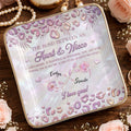 The Bond Between An Aunt And Niece With Custom Birth Month Flowers - Personalized Custom Jewelry Dish, Ceramic Dish, Square Shape - NCE064_SCRF