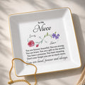 To My Niece You Are Forever Beautiful Infinity Flowers - Personalized Custom Jewelry Dish, Square Ceramic Dish - NCE076_SCRD