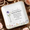 The Love Between An Aunt And Niece With Watercolor Flowers - Personalized Custom Jewelry Dish, Ceramic Dish, Square Shape - NCE091_SCRF