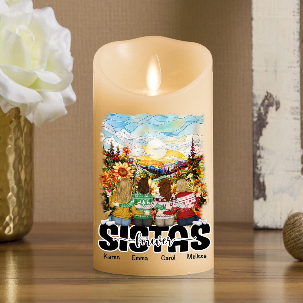 Besties Sitting Together - Personalized LED Candle