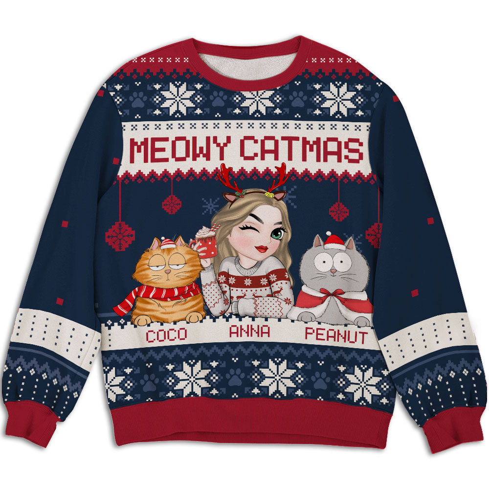 Merry Catmas - Personalized All-Over-Print Sweatshirt