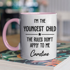 Family Rules Start With Siblings - Personalized Accent Mug