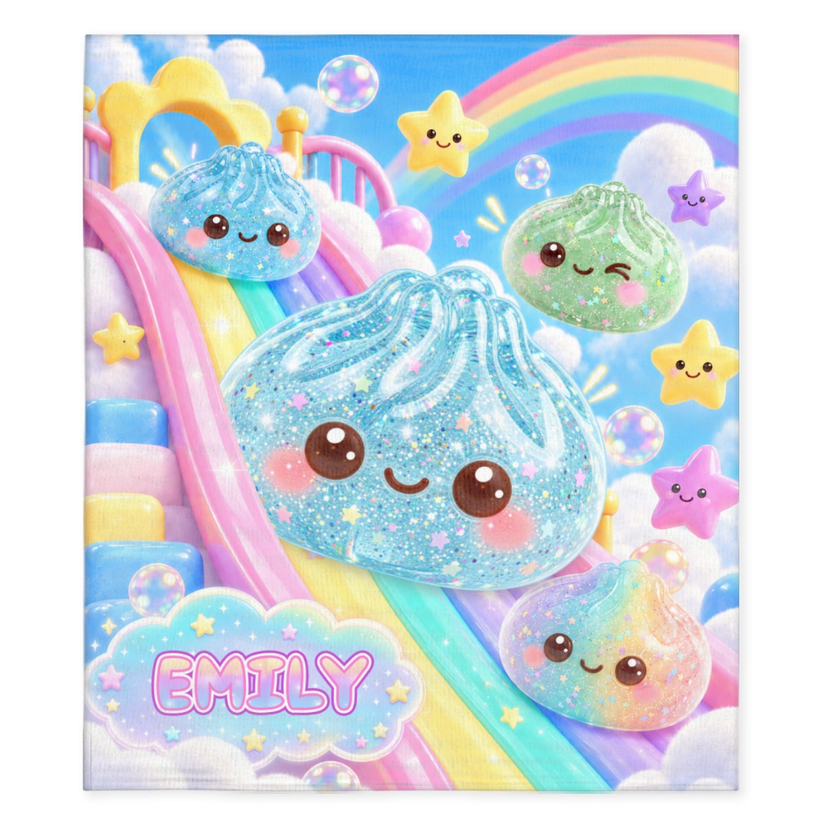 Dumpling Squishy World Personalized Fleece Blanket