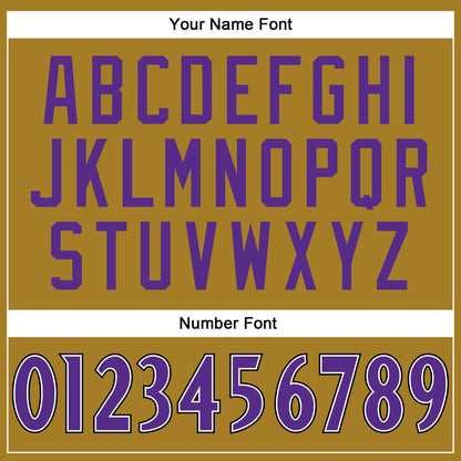 Custom Old Gold Purple-Black Mesh Authentic Football Jersey