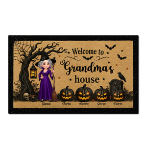 Welcome To Grandma House Grandma Wicth - Personalized Doormat - Halloween Decoration