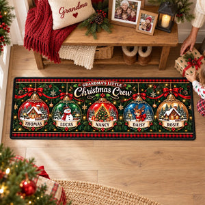 Our Little Snow Globe personalized runner rug