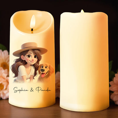 A Special Bond Between Human And Dog - Personalized Custom LED Candle - PET026_LECA