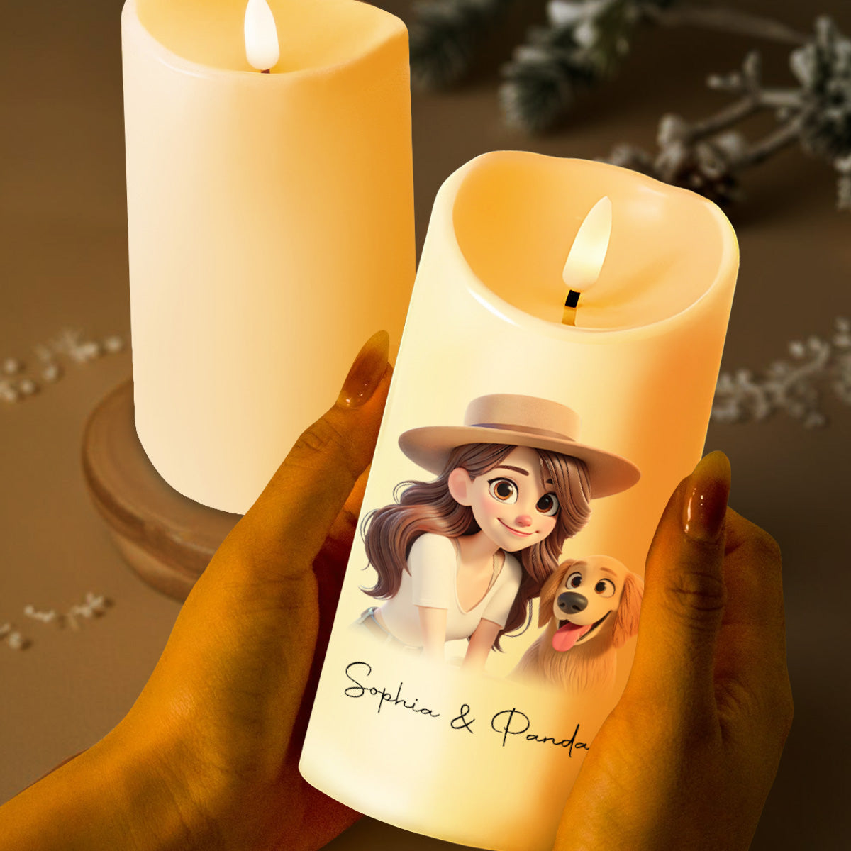 A Special Bond Between Human And Dog - Personalized Custom LED Candle - PET026_LECA