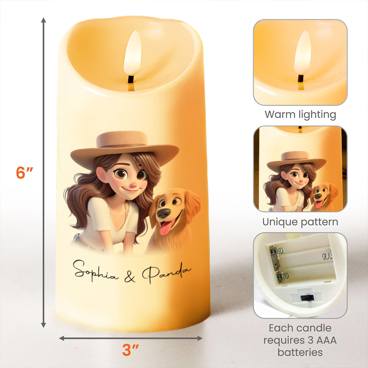 A Special Bond Between Human And Dog - Personalized Custom LED Candle - PET026_LECA