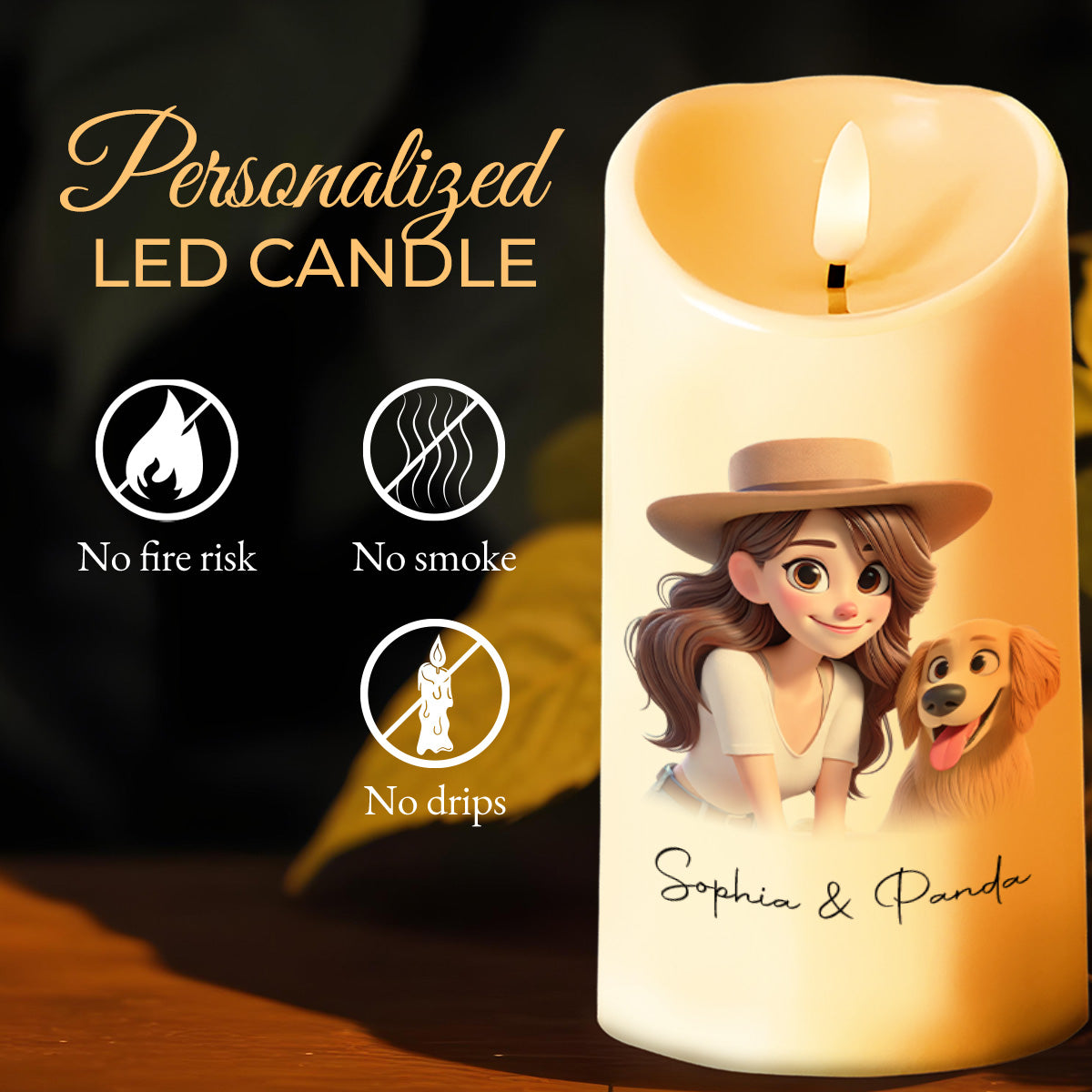 A Special Bond Between Human And Dog - Personalized Custom LED Candle - PET026_LECA