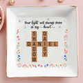 Your Light Will Always Shine in My Heart With Flowers and Butterflies - Personalized Custom Jewelry Dish - PET071_SCRD