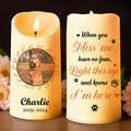 Miss Me Light Up Candle With Dog Photo And Paw Prints - Personalized Custom LED Candle - PET076_LECA