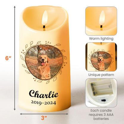 Miss Me Light Up Candle With Dog Photo And Paw Prints - Personalized Custom LED Candle - PET076_LECA