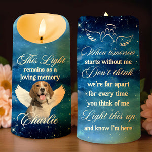 When Tomorrow Starts Without Me Memorial Candle With Dog And Stars - Personalized Custom LED Candle - PET077_LECA