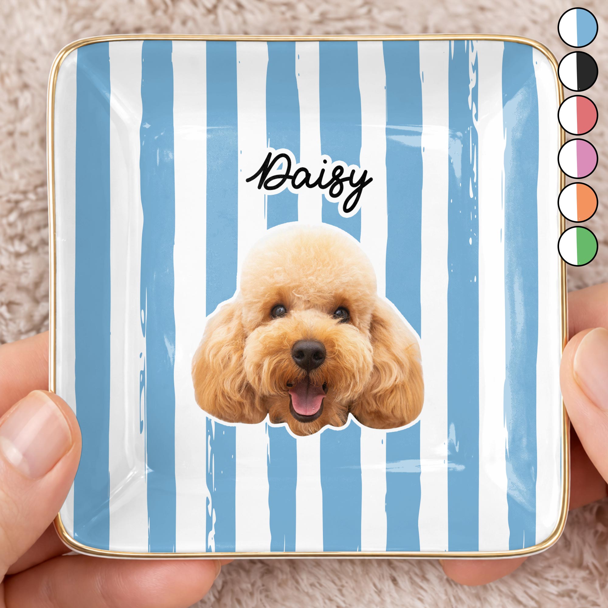 Capture The Joy Of Your Beloved Pet - Personalized Custom Jewelry Dish, Ceramic Dish, Square Shape - PET132_SCRF