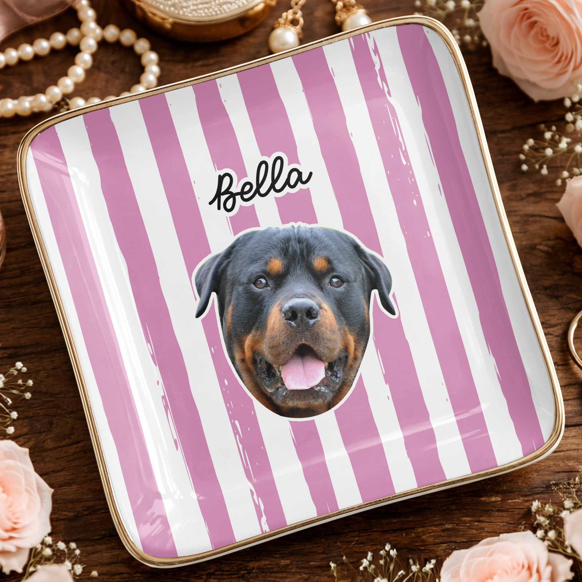 Capture The Joy Of Your Beloved Pet - Personalized Custom Jewelry Dish, Ceramic Dish, Square Shape - PET132_SCRF