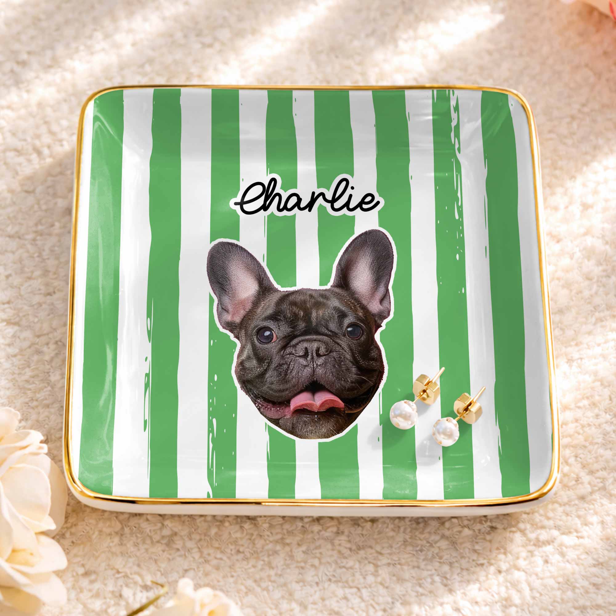 Capture The Joy Of Your Beloved Pet - Personalized Custom Jewelry Dish, Ceramic Dish, Square Shape - PET132_SCRF