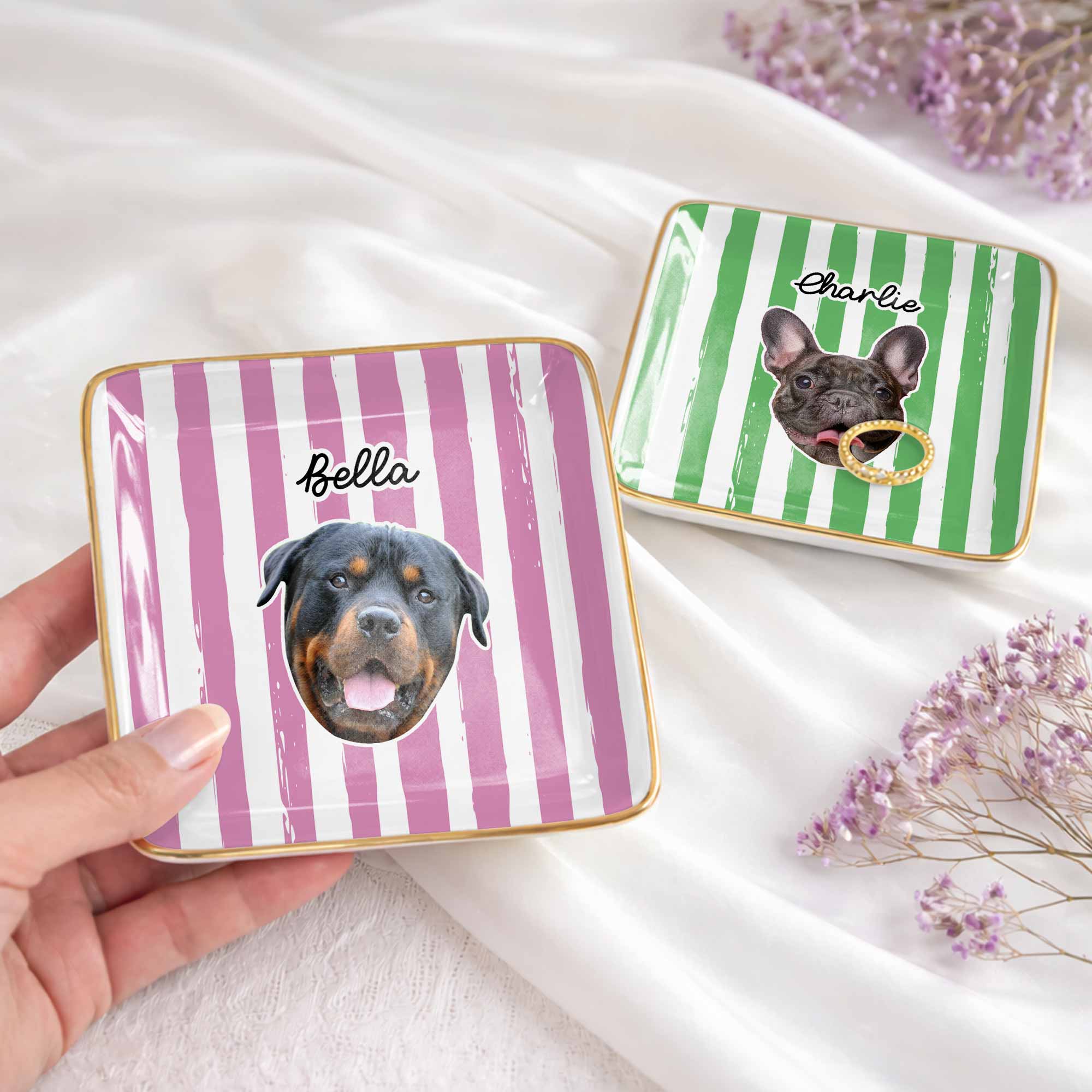 Capture The Joy Of Your Beloved Pet - Personalized Custom Jewelry Dish, Ceramic Dish, Square Shape - PET132_SCRF