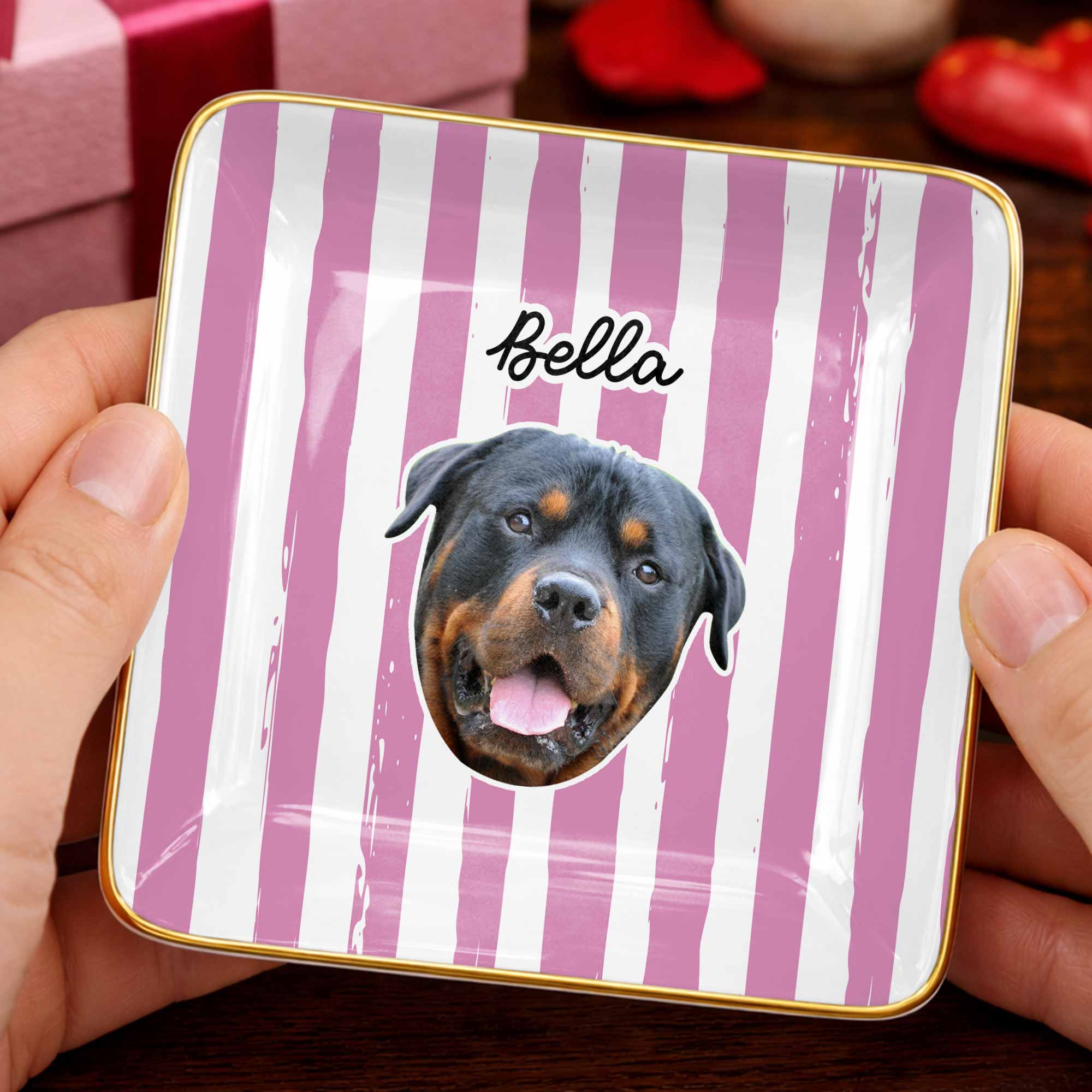 Capture The Joy Of Your Beloved Pet - Personalized Custom Jewelry Dish, Ceramic Dish, Square Shape - PET132_SCRF