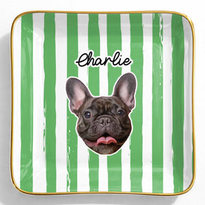 Capture The Joy Of Your Beloved Pet - Personalized Custom Jewelry Dish, Ceramic Dish, Square Shape - PET132_SCRF