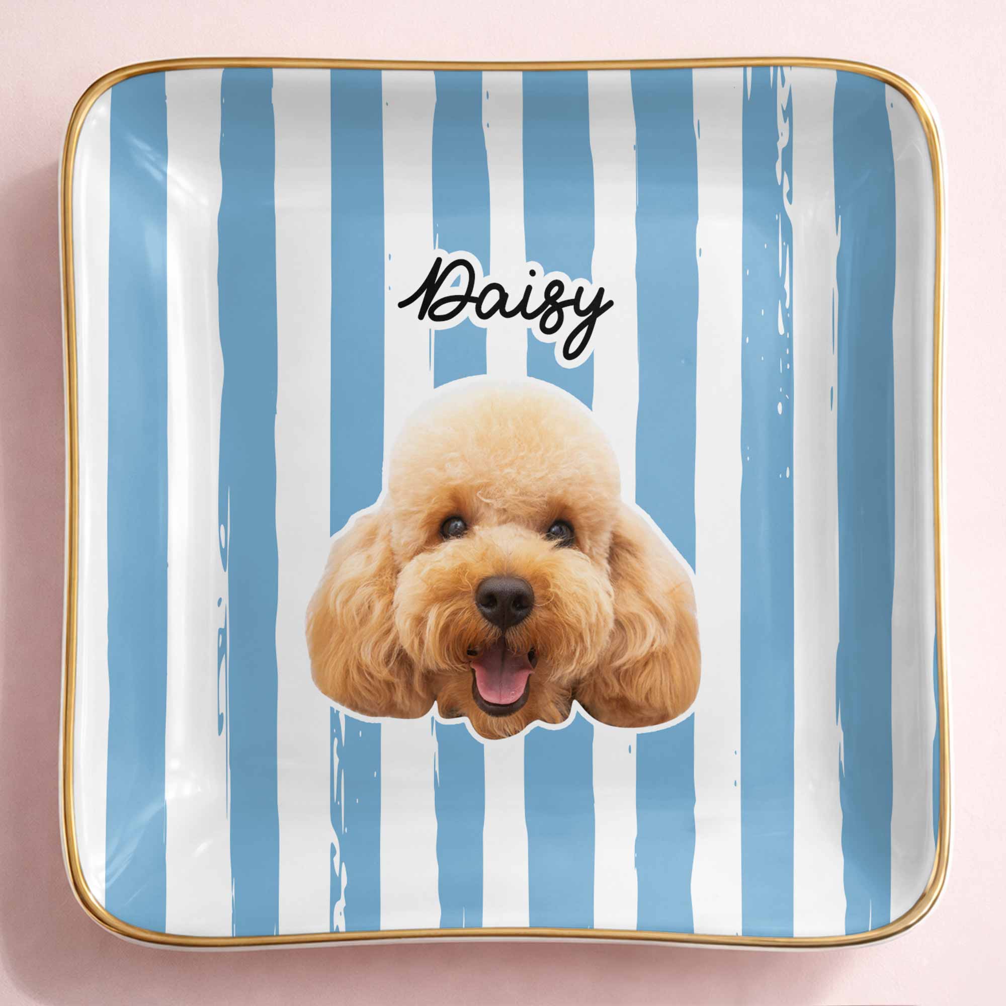 Capture The Joy Of Your Beloved Pet - Personalized Custom Jewelry Dish, Ceramic Dish, Square Shape - PET132_SCRF