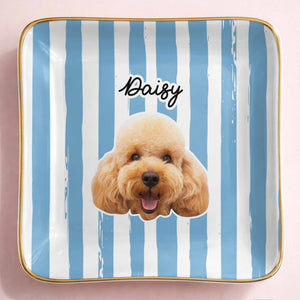 Capture The Joy Of Your Beloved Pet - Personalized Custom Jewelry Dish, Ceramic Dish, Square Shape - PET132_SCRF