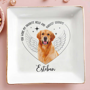 Favorite Hello Hardest Goodbye Memorial Dish - Personalized Custom Jewelry Dish - PME005_SCRD