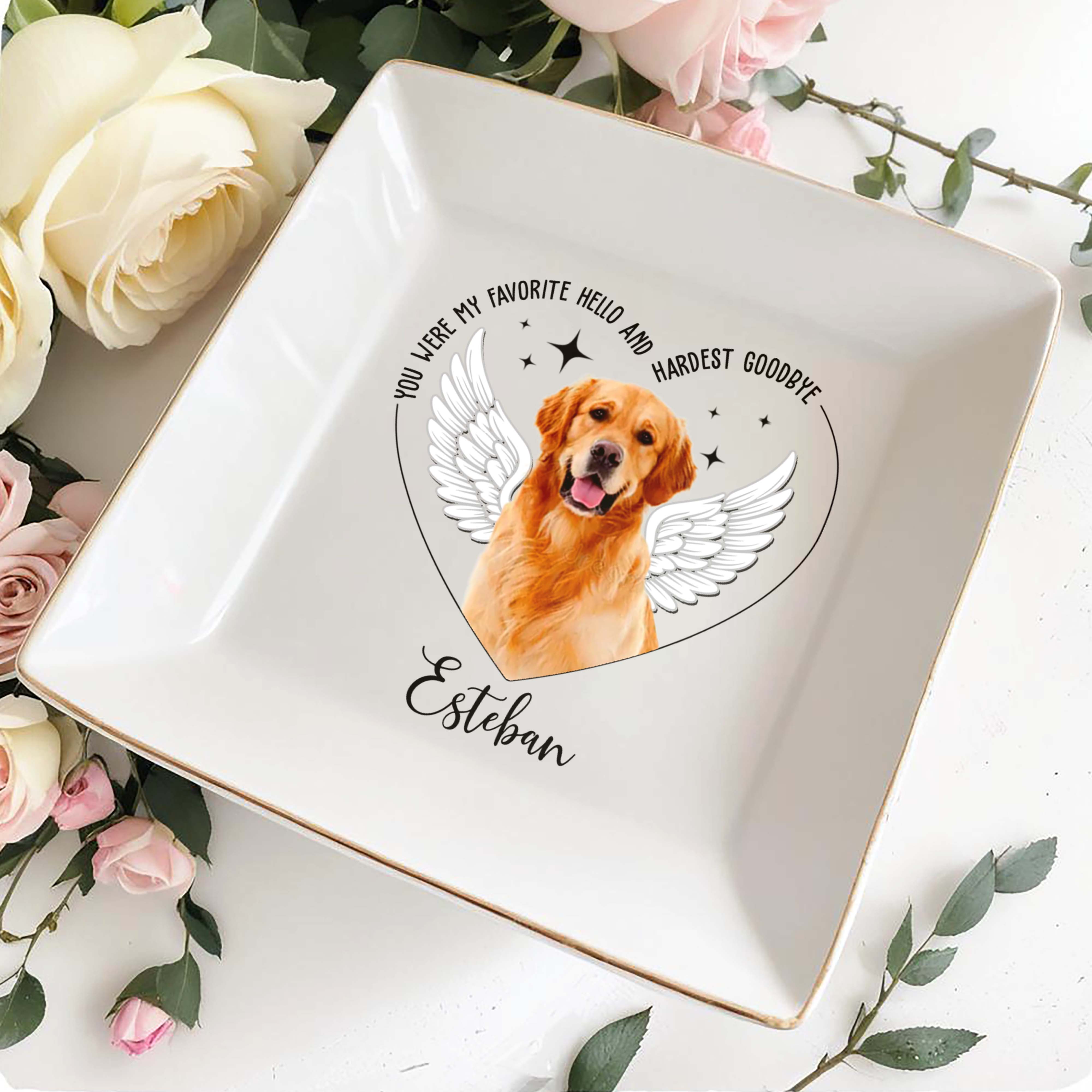 Favorite Hello Hardest Goodbye Memorial Dish - Personalized Custom Jewelry Dish - PME005_SCRD