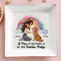 Rainbow Bridge Heartfelt Memorial For Beloved Pet - Personalized Custom Jewelry Dish - PME012_SCRD