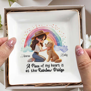 Rainbow Bridge Heartfelt Memorial For Beloved Pet - Personalized Custom Jewelry Dish - PME012_SCRD