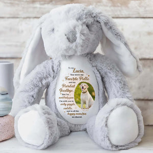 You Were My Favorite Hello, Stuffed Bunny And Dog - Personalized Stuffed Bunny - PME032_BUN