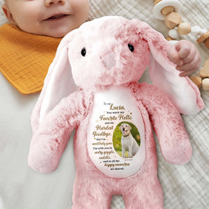 You Were My Favorite Hello, Stuffed Bunny And Dog - Personalized Stuffed Bunny - PME032_BUN