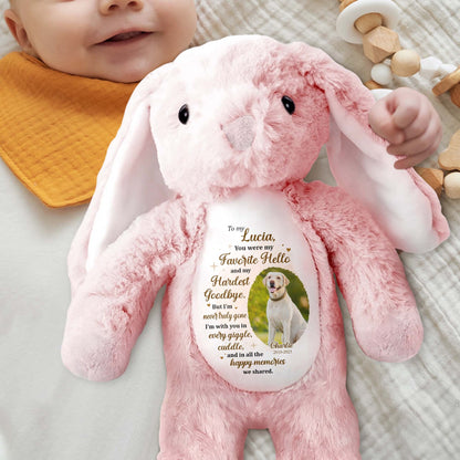 You Were My Favorite Hello, Stuffed Bunny And Dog - Personalized Stuffed Bunny - PME032_BUN