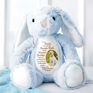 You Were My Favorite Hello, Stuffed Bunny And Dog - Personalized Stuffed Bunny - PME032_BUN
