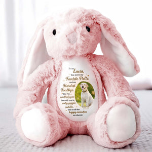 You Were My Favorite Hello, Stuffed Bunny And Dog - Personalized Stuffed Bunny - PME032_BUN