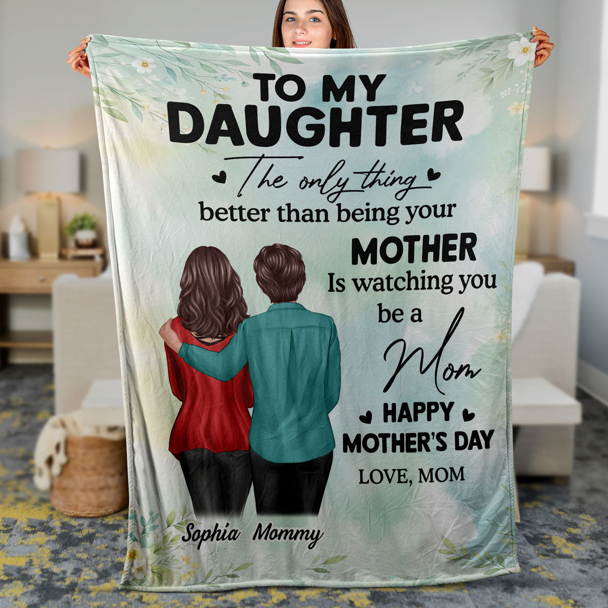 To My Daughter From Mom Happy Mother's Day - Personalized Fleece Blanket