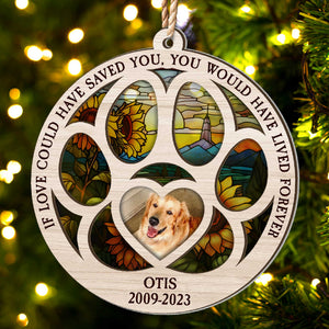 Photo suncatcher ornament for a dog who passed away