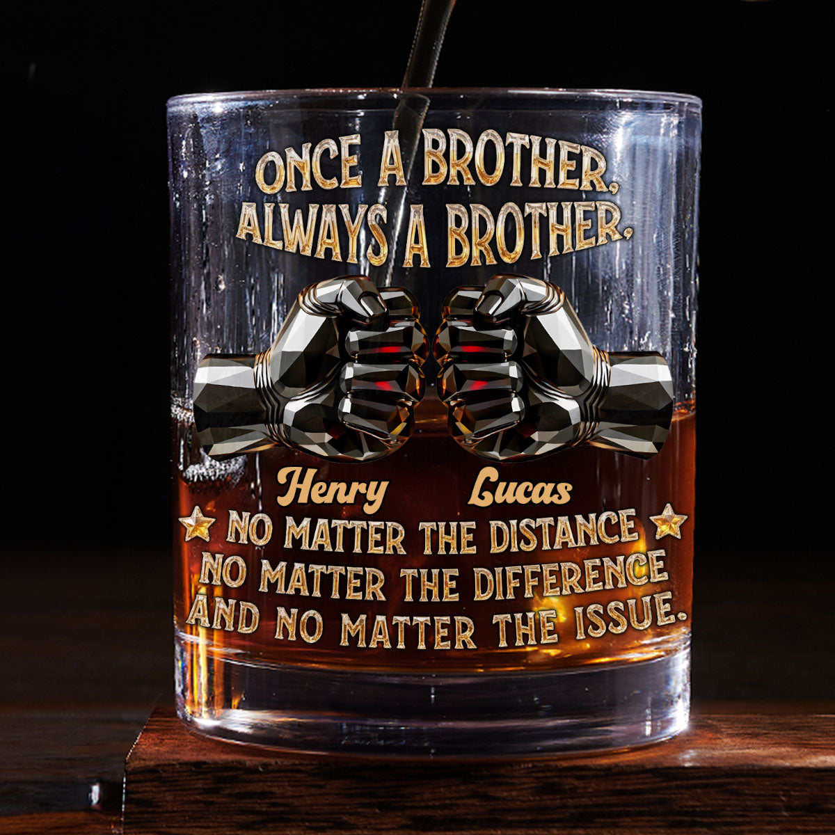 Soulmate Best Friend personalized whiskey glass