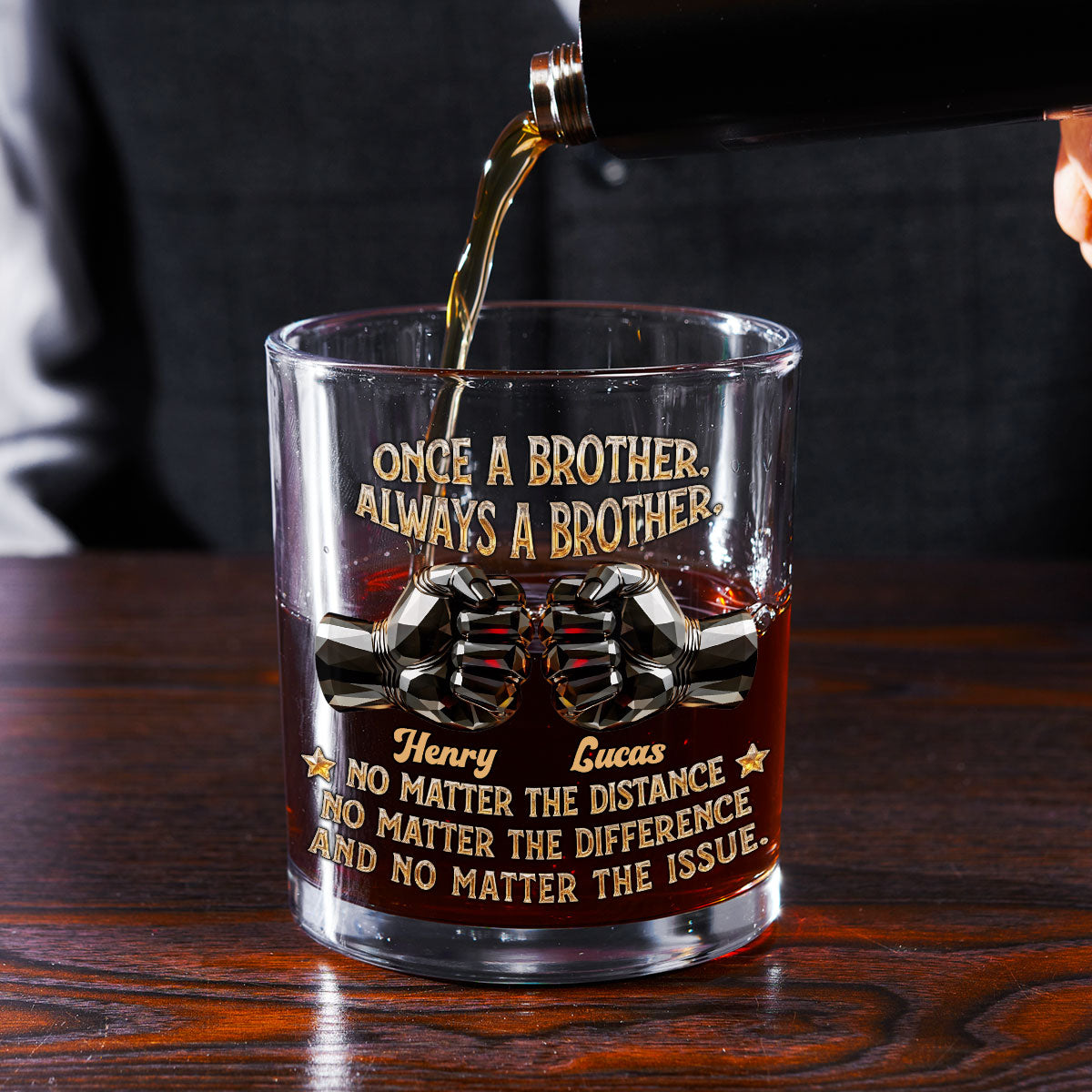 Soulmate Best Friend personalized whiskey glass