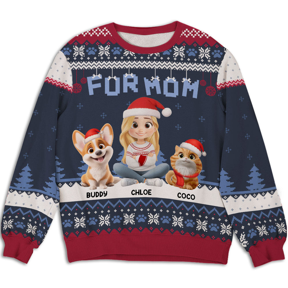 Cozy Time With Fur Babies - Personalized All-Over-Print Sweatshirt