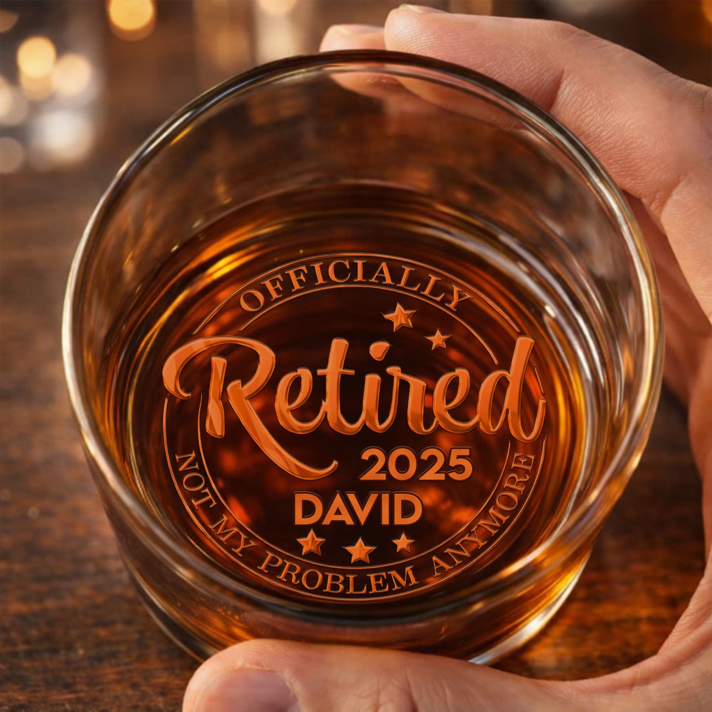 Every Sip Tastes Like It's Not My Problem Anymore Palm Tree Beach - Personalized Whiskey Glass - RETIRE015_PRIWI