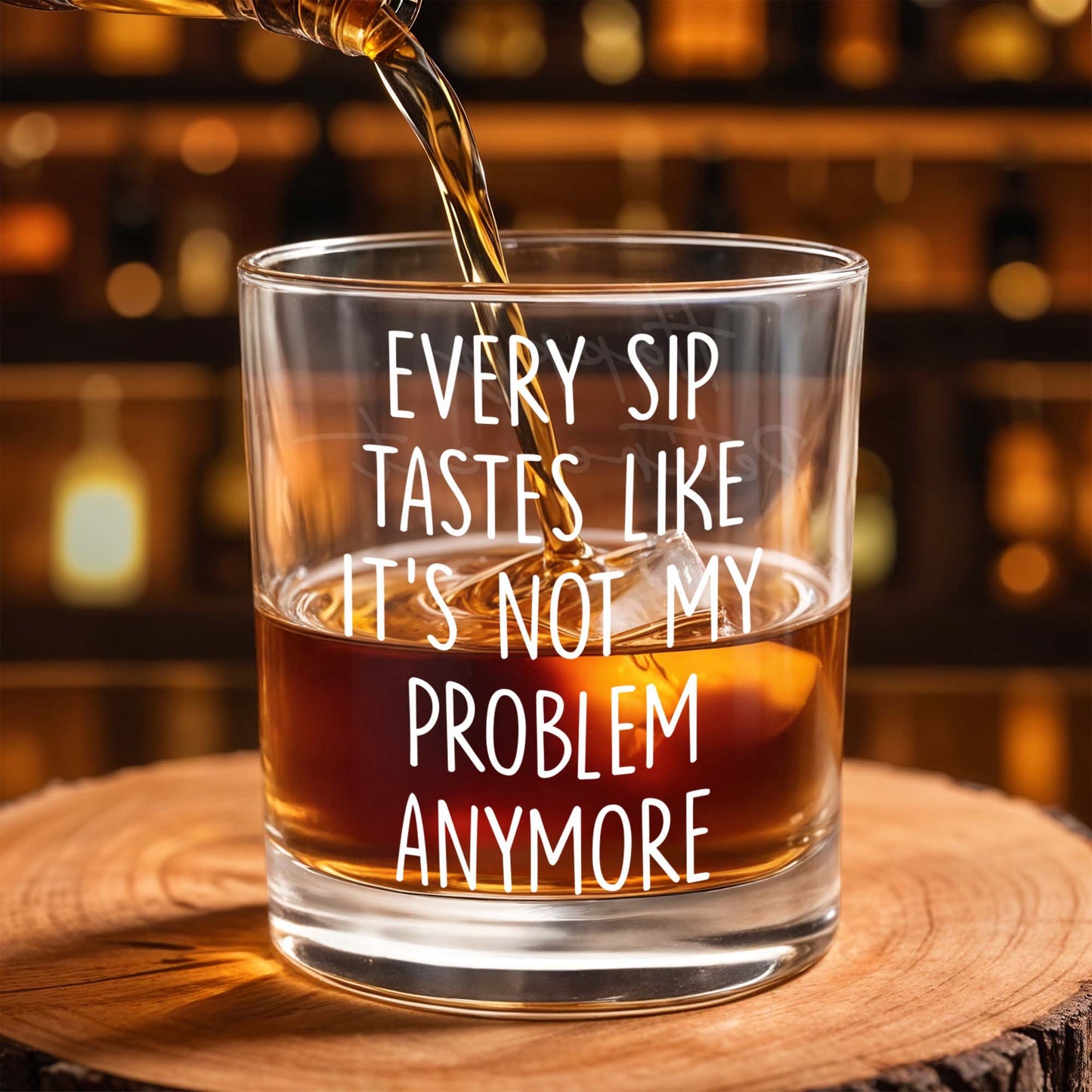 Every Sip Tastes Like It's Not My Problem Anymore - Personalized Custom Whiskey Glass - RETIRE015_RWG