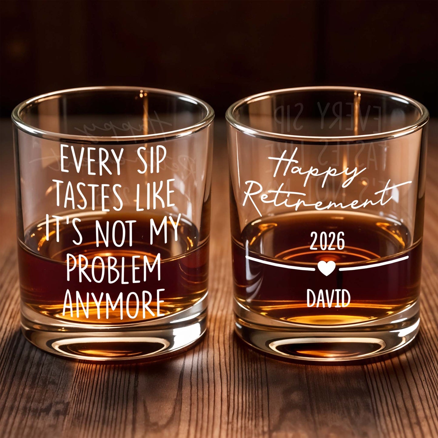 Every Sip Tastes Like It's Not My Problem Anymore - Personalized Custom Whiskey Glass - RETIRE015_RWG